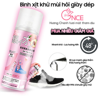 Chai xịt khử mùi hôi giày dép nano ion bạc kháng khuẩn Duer 1 lọ 260ml hương chanh, bình sịt