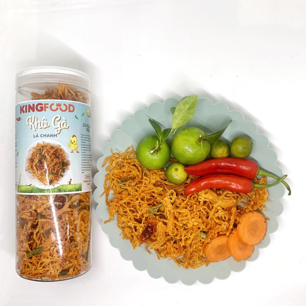 [Hũ 300 - 1000Gr] Khô Gà Lá Chanh Thơm Ngon - Đậm Vị | Ăn Vặt KingFood