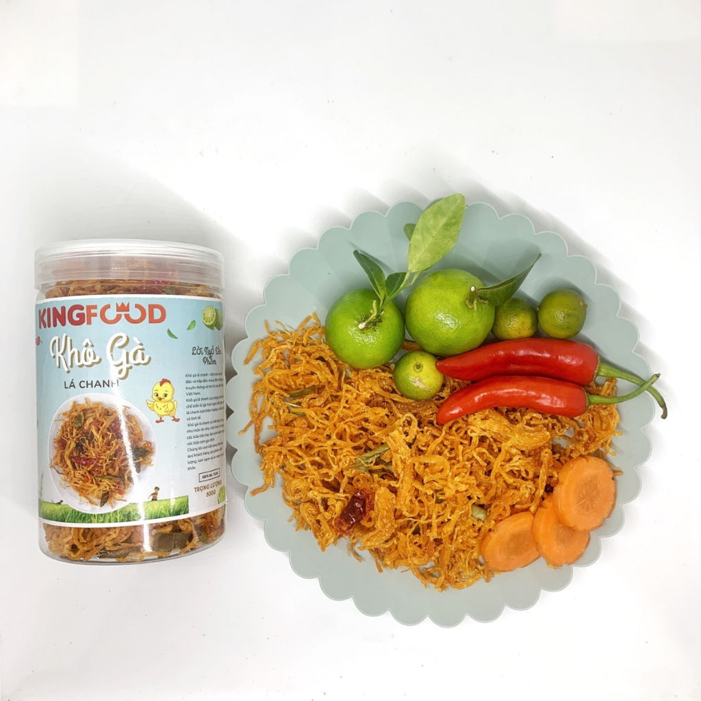 [Hũ 300 - 1000Gr] Khô Gà Lá Chanh Thơm Ngon - Đậm Vị | Ăn Vặt KingFood