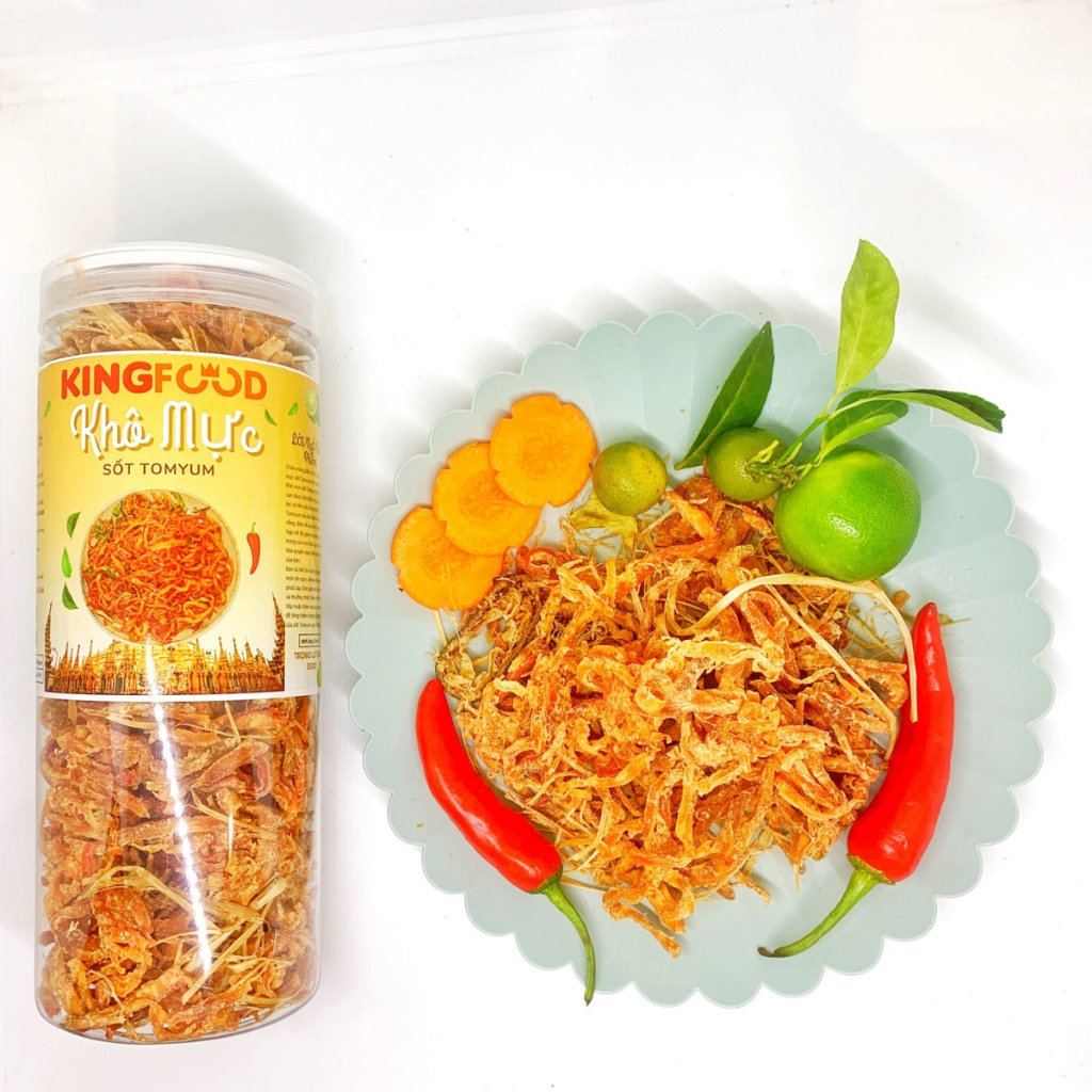 Khô Mực Sợi Sốt Chanh Vị Thái Tomyum 300-1000Gr | Khô Mực Ăn Vặt KingFood