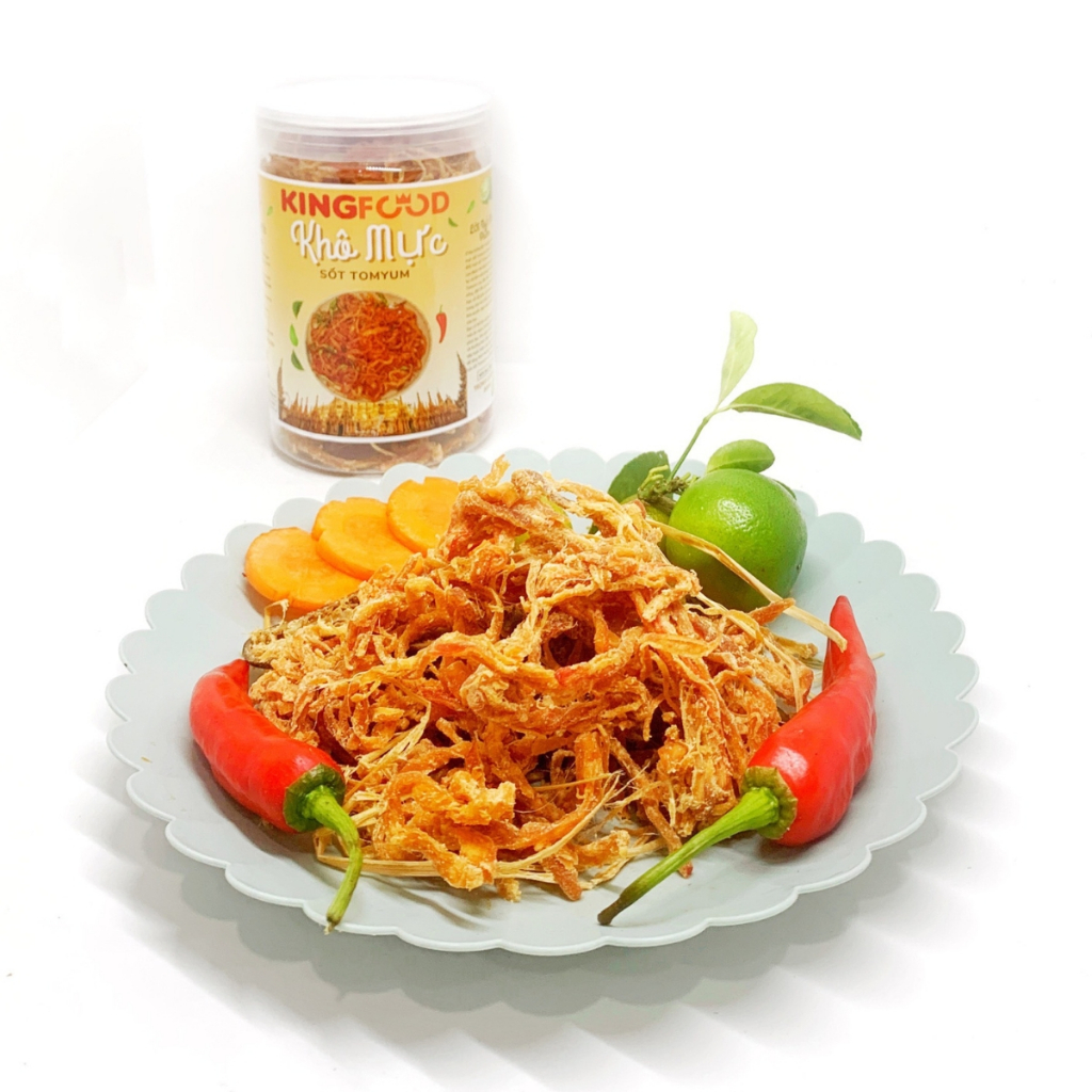 Khô Mực Sợi Sốt Chanh Vị Thái Tomyum 300-1000Gr | Khô Mực Ăn Vặt KingFood
