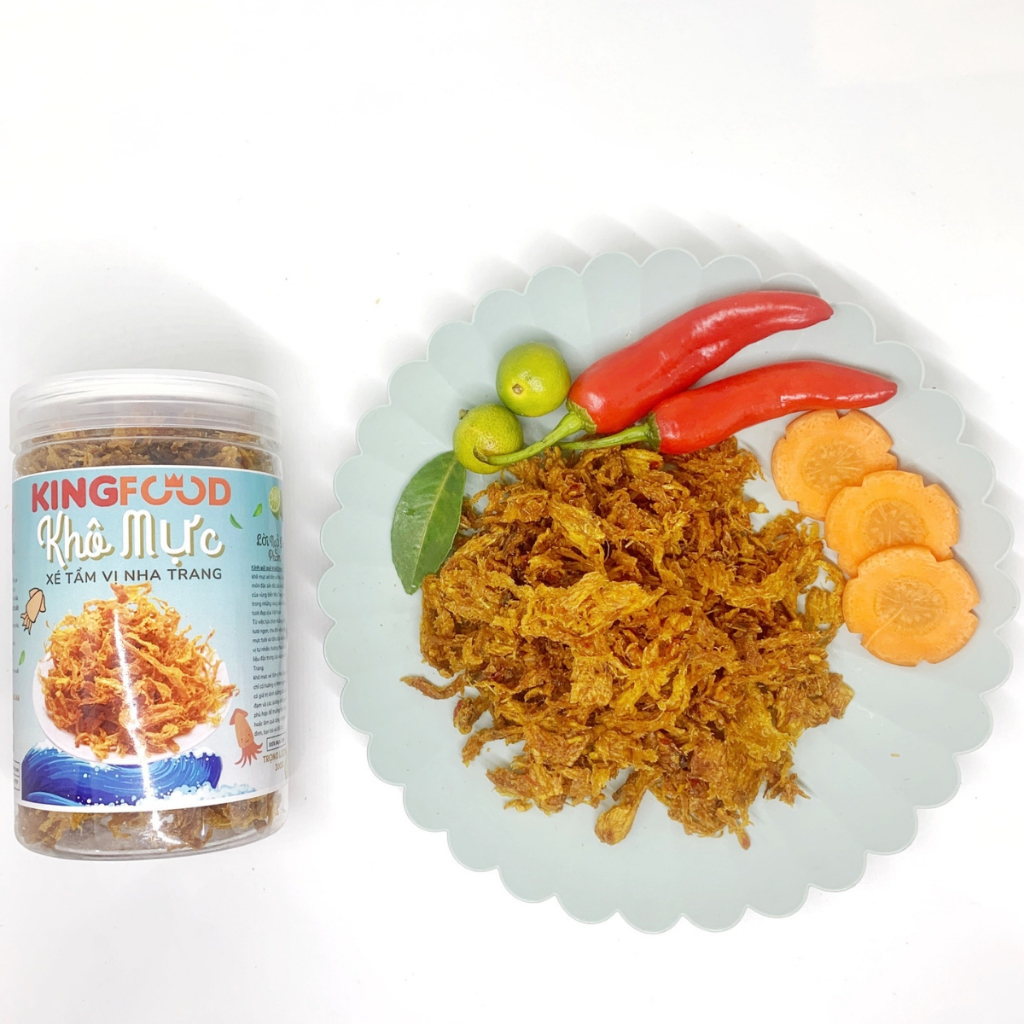 Khô Mực Xé Tẩm Vị Đặc Sản Nha Trang 300-500Gr | Khô Mực Ăn Vặt KingFood