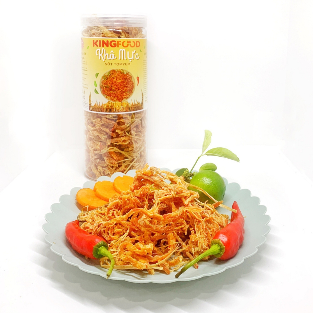 Khô Mực Sợi Sốt Chanh Vị Thái Tomyum 300-1000Gr | Khô Mực Ăn Vặt KingFood