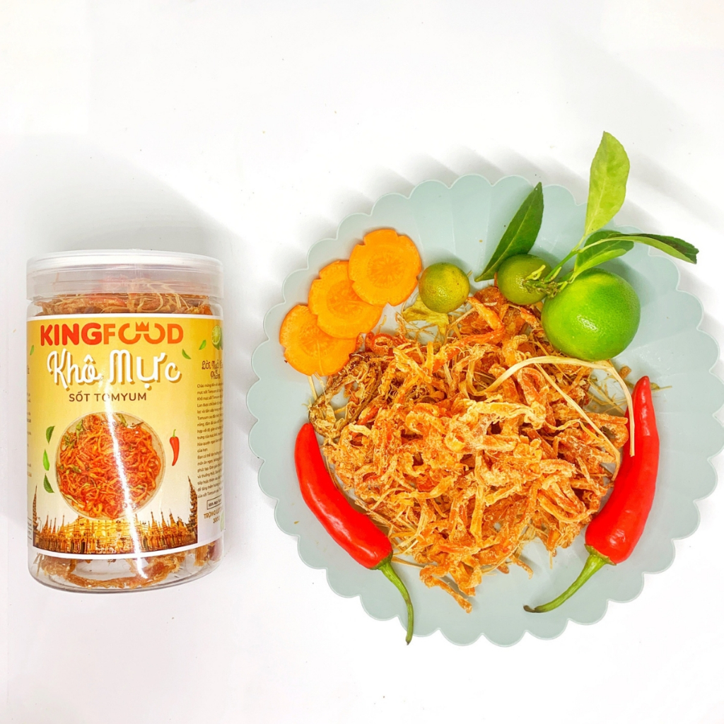 Khô Mực Sợi Sốt Chanh Vị Thái Tomyum 300-1000Gr | Khô Mực Ăn Vặt KingFood