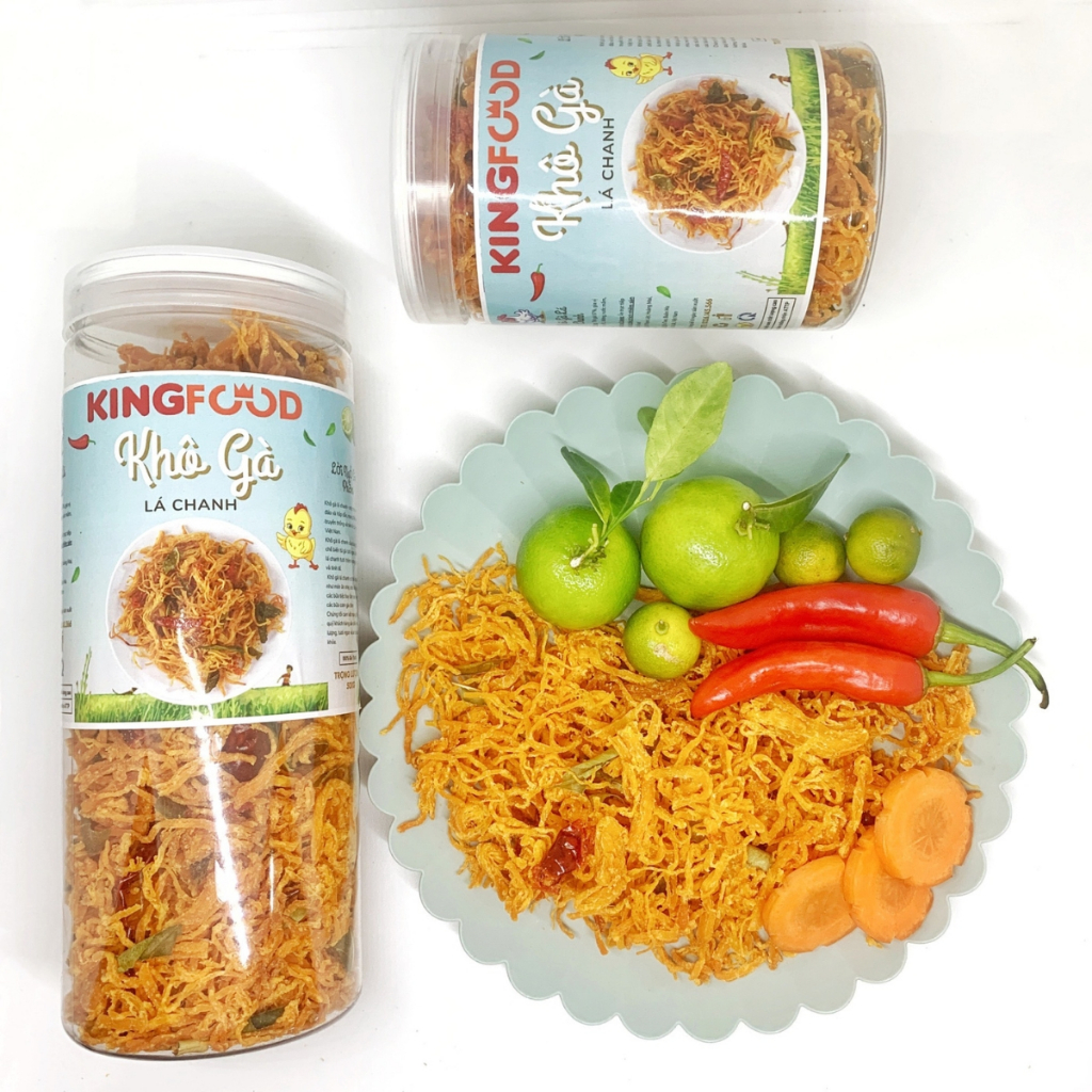 [Hũ 300 - 1000Gr] Khô Gà Lá Chanh Thơm Ngon - Đậm Vị | Ăn Vặt KingFood