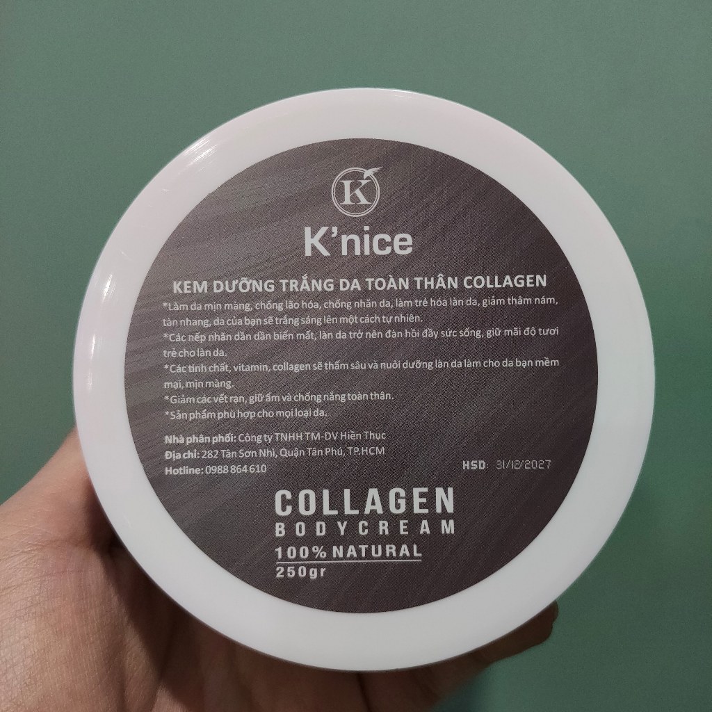 Kem dưỡng trắng da toàn thân COLLAGEN KNICE 250g Hàng chính hãng