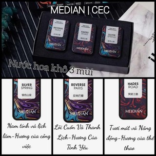 Set 3 Hộp Nước Hoa Khô MEIDIAN Dạng Sáp Chính Hãng Unisex Ngọt Nhẹ Thơm Lâu