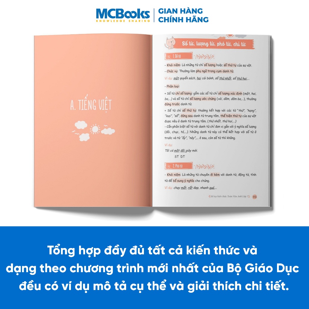 Sách Sổ tay kiến thức Toán – Văn – Anh Lớp 7 (Dành cho cả 3 bộ sách: Kết nối, tri thức và cánh diều)