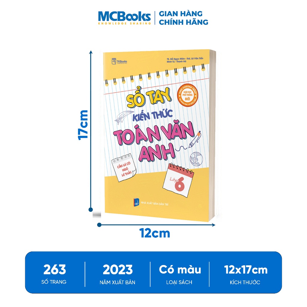 Sách - Sổ tay kiến thức Toán – Văn – Anh Lớp 6  (Dành cho cả 3 bộ sách: Kết nối, tri thức và cánh diều)
