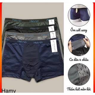 Hộp 4 Quần Sịp Đùi Nam Muji Thông Hơi Xuất Nhật ,Mặc Cực Thoáng Mát