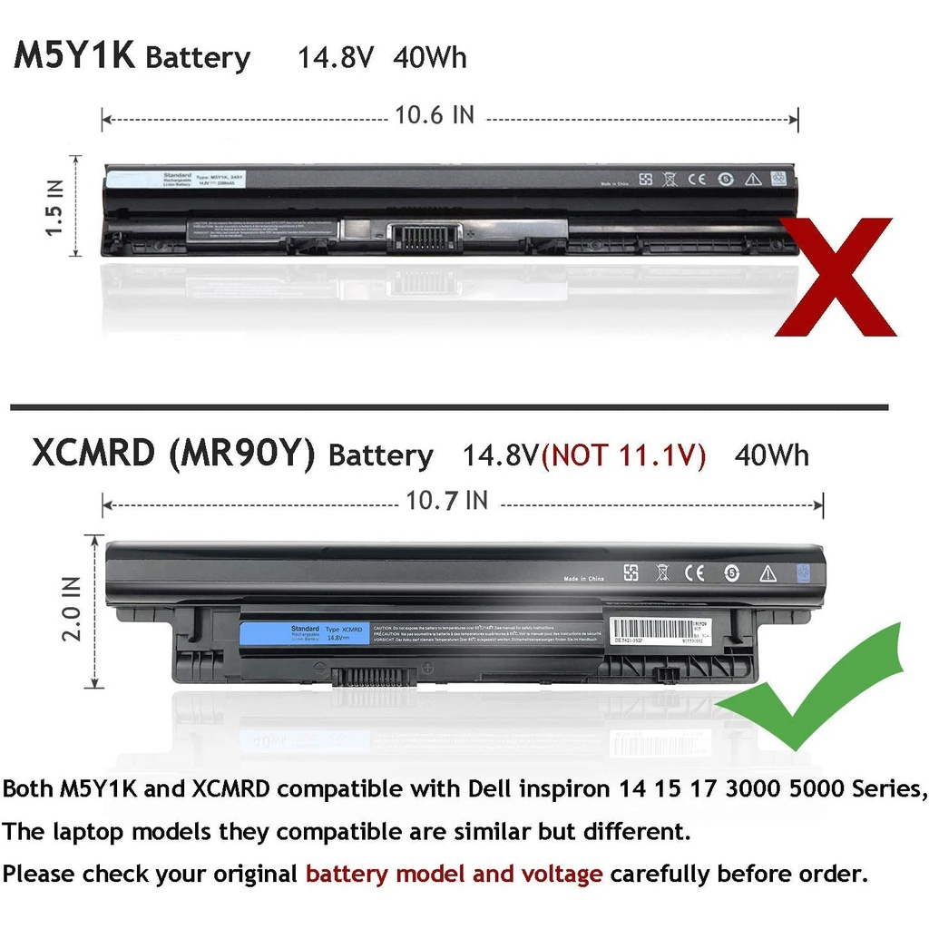 Pin Laptop Dell Inspiron 3421 3521 3878 3437 3543 3537 15-3000 3542 3442 N3537 3721 2521 5421 XCMRD MR90Y
