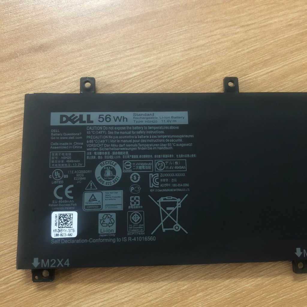 Pin Laptop Dell XPS 15 9550 9560, Precision 5510 5520, Inspiron 15 7590 7591, 5XJ28 RRCGW H5H20 4GVGH 6GTPY