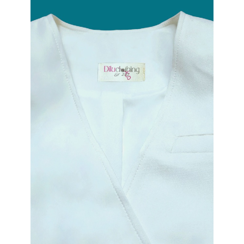 Áo blazer nữ [MAY THEO SỐ ĐO] - chất liệu cao cấp, 2 lớp-lót lụa, NGẮN TAY KHÔNG CỔ TRẮNG -Tiệm may Diluclothing