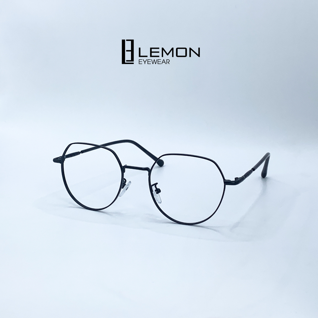 Gọng Kính Cận Mắt Tròn Nam Nữ Thời Trang LemonEyewear Gọng Kim Loại LE2283