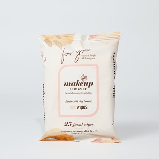 Combo 05 gói khăn ướt tẩy trang nhanh EcoWipes gói 25 tờ hương dưa leo