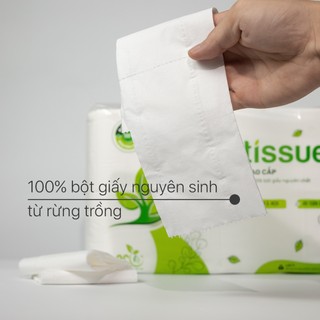 Giấy vệ sinh giấy cuộn cao cấp EcoWipes dày 3 lớp có lõi/không lõi mềm mịn dai thấm hút tốt