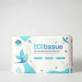Giấy vệ sinh giấy cuộn cao cấp EcoWipes dày 3 lớp có lõi/không lõi mềm mịn dai thấm hút tốt