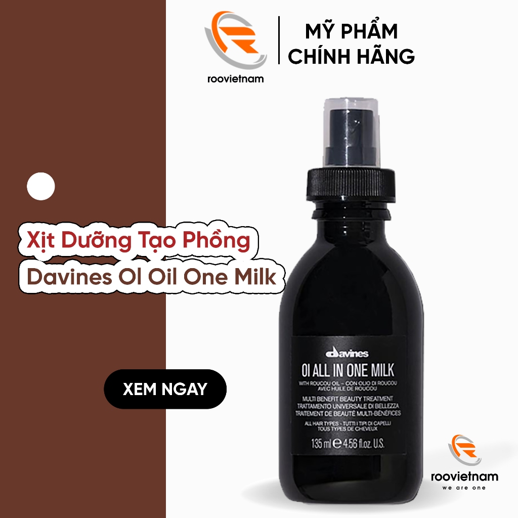 Xịt Tạo Phồng Davines OI OIL All in One Milk Dưỡng Tóc Suông Mượt 135ml Shopee Việt Nam