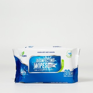Túi 10 gói khăn ướt diệt khuẩn EcoWipes 20 tờ hương chanh sả