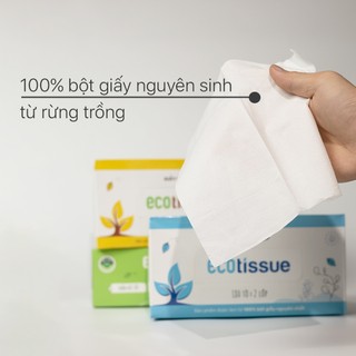 Combo 05 hộp khăn giấy rút hộp giấy ăn 3 màu cao cấp EcoWipes 180 tờ không bụi vụn