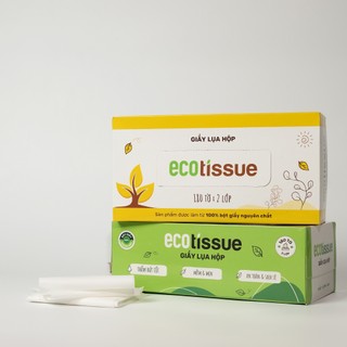 Combo 05 hộp khăn giấy rút hộp giấy ăn 3 màu cao cấp EcoWipes 180 tờ không bụi vụn