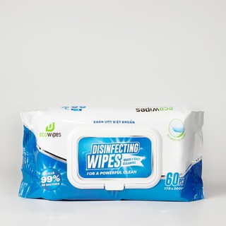 Thùng 10 gói khăn ướt diệt khuẩn EcoWipes 60 tờ hương chanh sả