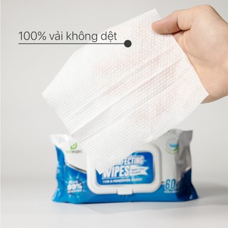 Thùng 10 gói khăn ướt diệt khuẩn EcoWipes 60 tờ hương chanh sả