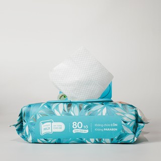 Thùng 05 gói khăn ướt cao cấp Ecobi gói 80 tờ không mùi