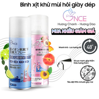 Bình xịt khử mùi hôi giày dép Duer nano ion bạc Ag+ 1 lọ 260ml hương chanh, trái đào