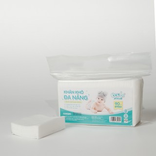 Combo 05 túi khăn vải khô đa năng cao cấp Ecobi túi 90 tờ không mùi