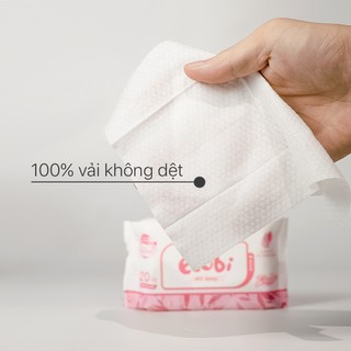 Thùng 20 gói khăn ướt cao cấp Ecobi gói 20 tờ Không Mùi / Hương Dịu Nhẹ