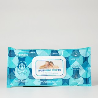 Combo 03 gói khăn ướt lau cơ thể Nursing EcoWipes gói 12 hương trà xanh