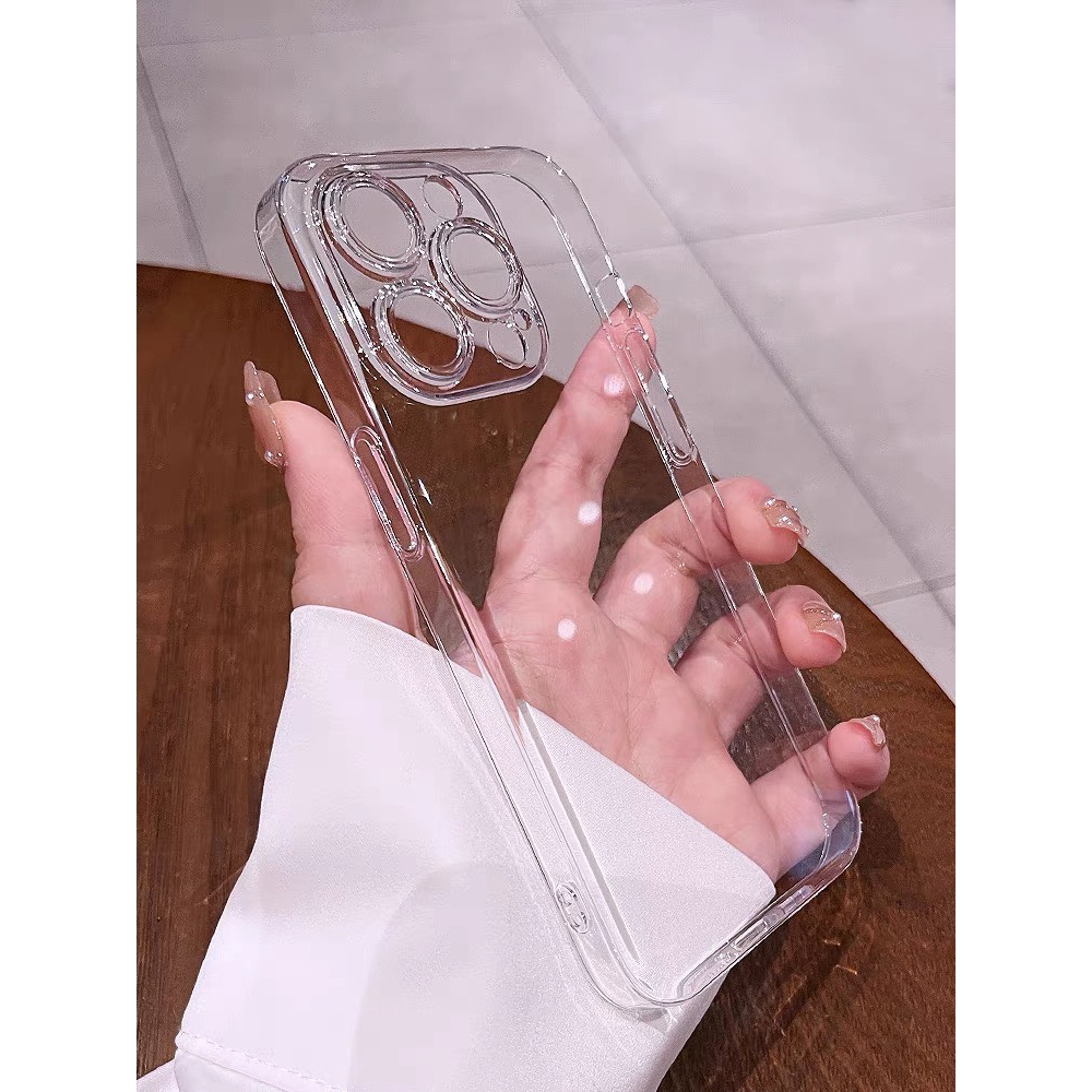 Ốp iphone mỏng trong suốt có viền và không viền ( Trong suốt )