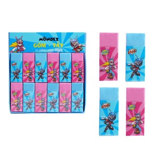 Combo 3 chiếc gôm tẩy bút chì 2B MONDEZ, gôm tẩy siêu nhân sạch ít vụn không mòn giấy an toàn cho học sinh M20004