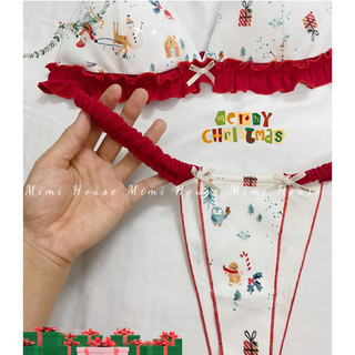 Set đồ lót, áo bra mút mỏng cotton pc tone đỏ - handmade by Mimihouse