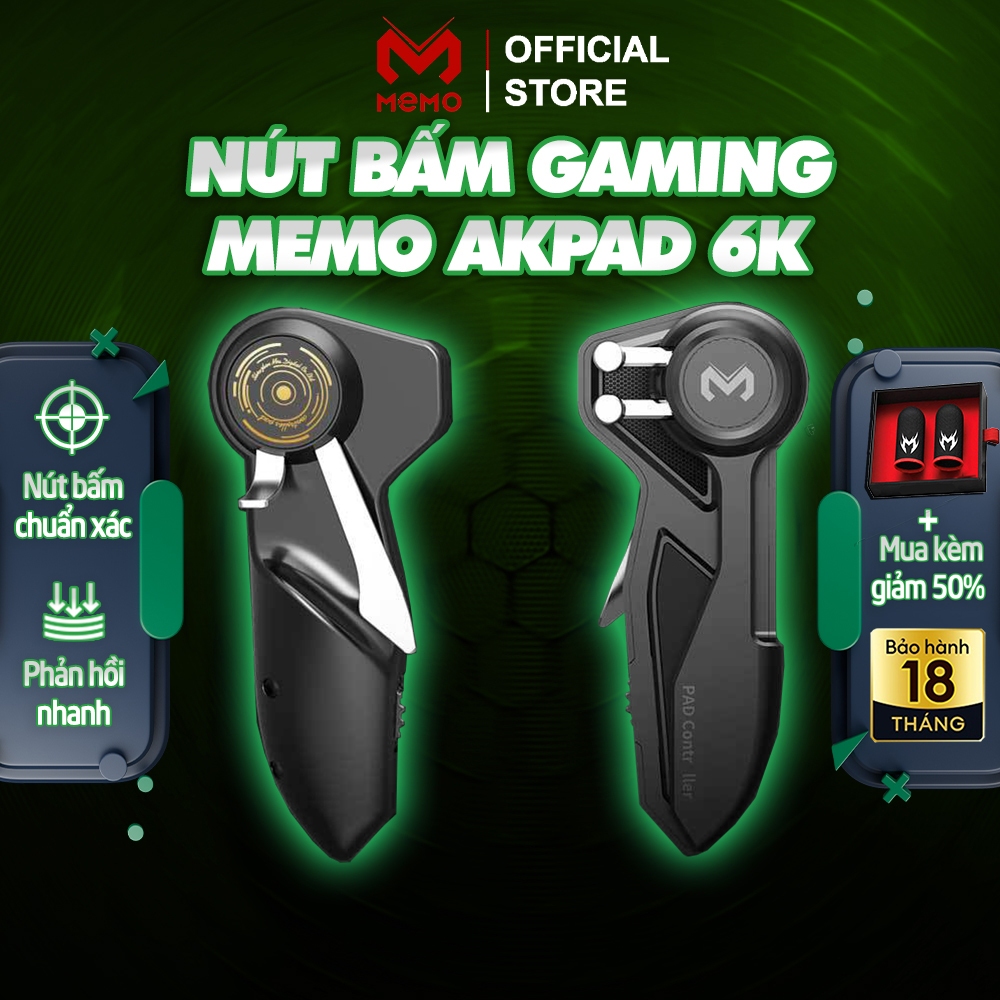 Tay cầm chơi game cho ipad máy tính MEMO AKPAD 6K gaming 4 nút bấm chơi game 6 ngón PUBG FREEFIRE COD FF mobile mượt mà
