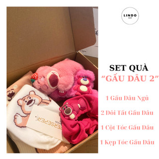 Set Quà Tặng Gấu Dâu LINDO, Quà Tặng Bạn Gái Các Dịp Đặc Biệt 20/10, 8/3, Sinh Nhật, Kỷ Niệm