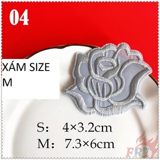 Sticker Ủi Thêu Hình Hoa Hồng Nhiều Màu Sắc Size M