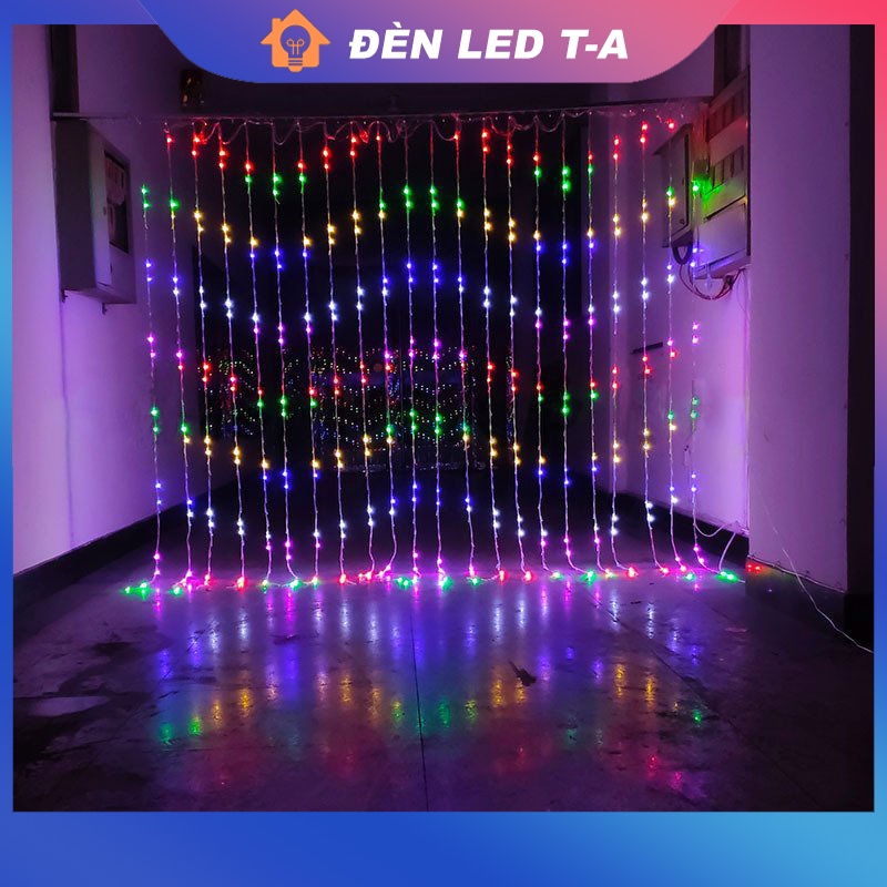 Đèn Led Trang Trí hiệu ứng thác nước mưa rơi 3m*2m- Đèn nháy mành rèm ...