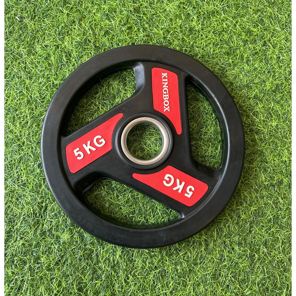 Tạ đĩa, tạ bánh gang bọc cao su phi 50mm KINGBOX - 5kg/ bánh
