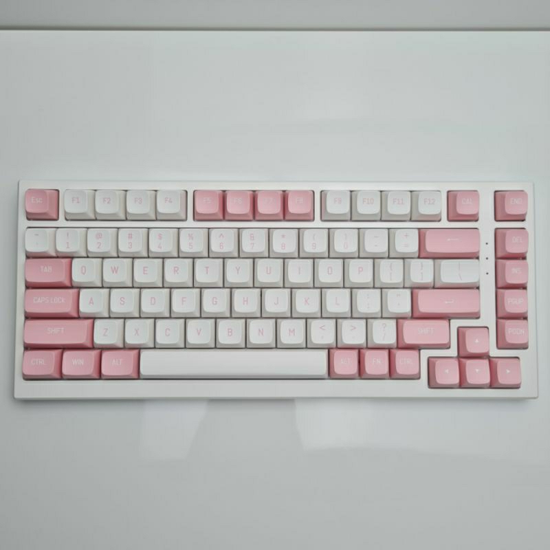 Keycap hồng trắng - keycap pbt double shot 149 Phím cao cấp bàn phím cơ ...