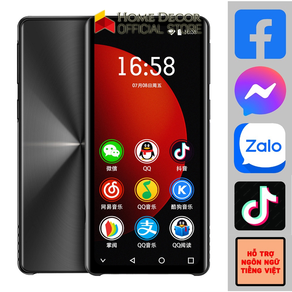 Máy Nghe Nhạc Android MP3/MP4 Màn Hình Cảm Ứng IPS 4.0 Inch, WIFI,Lướt ...