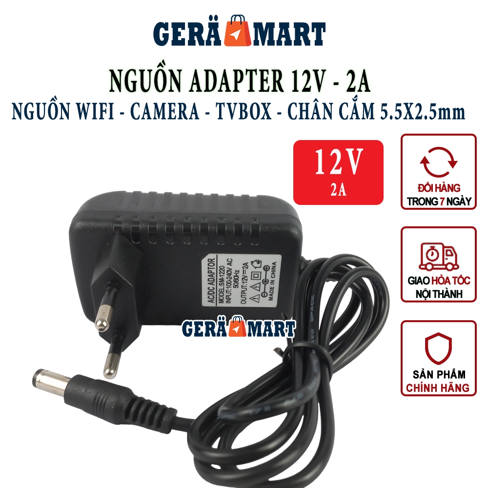 Nguồn Adapter 12V-2A cho Router Wifi, Modem, Camera, TVBox - Sạc nguồn ...