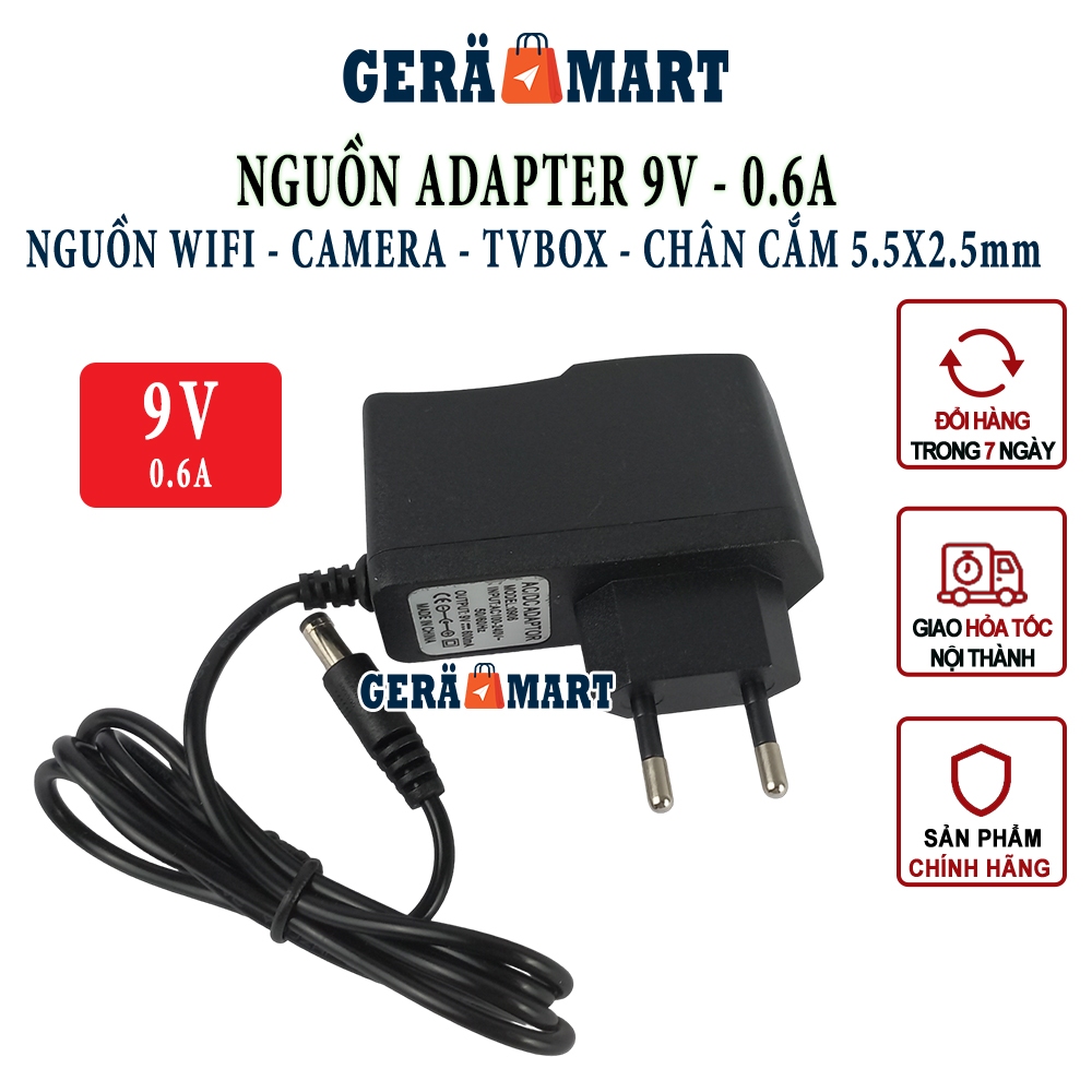 Nguồn Adapter 9V-0.6A cho Router Wifi, Modem, Camera, TVBox - Sạc nguồn ...