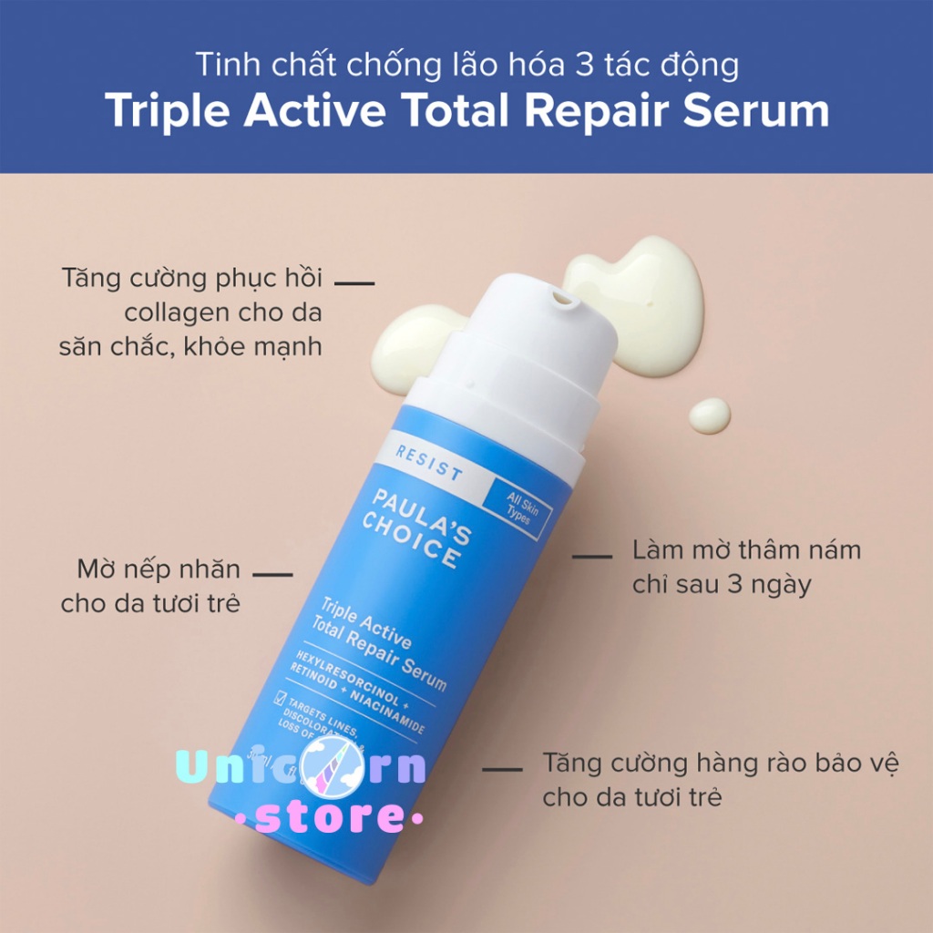 Tinh Chất Chống Lão Hóa & Mờ Thâm Nám 3 Tác Động Chuyên Sâu Paula's Choice Triple Active Total Repair Serum 30ml