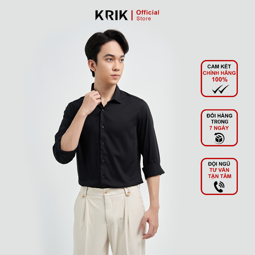Áo Sơ mi Dài Tay Nam Local Brand KRIK Chất Liệu Cotton Form Slimfit Ôm Vừa Vặn SD0481