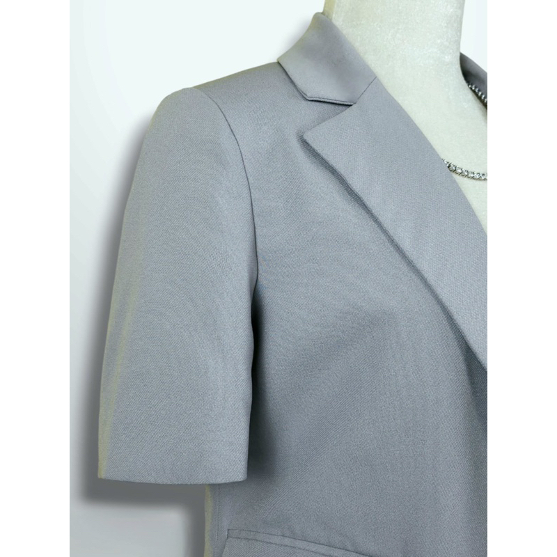 Áo blazer nữ [MAY THEO SỐ ĐO] - áo khoác vest - chất liệu cao cấp, 2 lớp-lót lụa, XÁM NHẠT  - Tiệm may Diluclothing