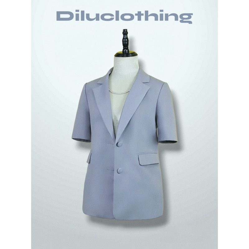 Áo blazer nữ [MAY THEO SỐ ĐO] - áo khoác vest - chất liệu cao cấp, 2 lớp-lót lụa, XÁM NHẠT  - Tiệm may Diluclothing