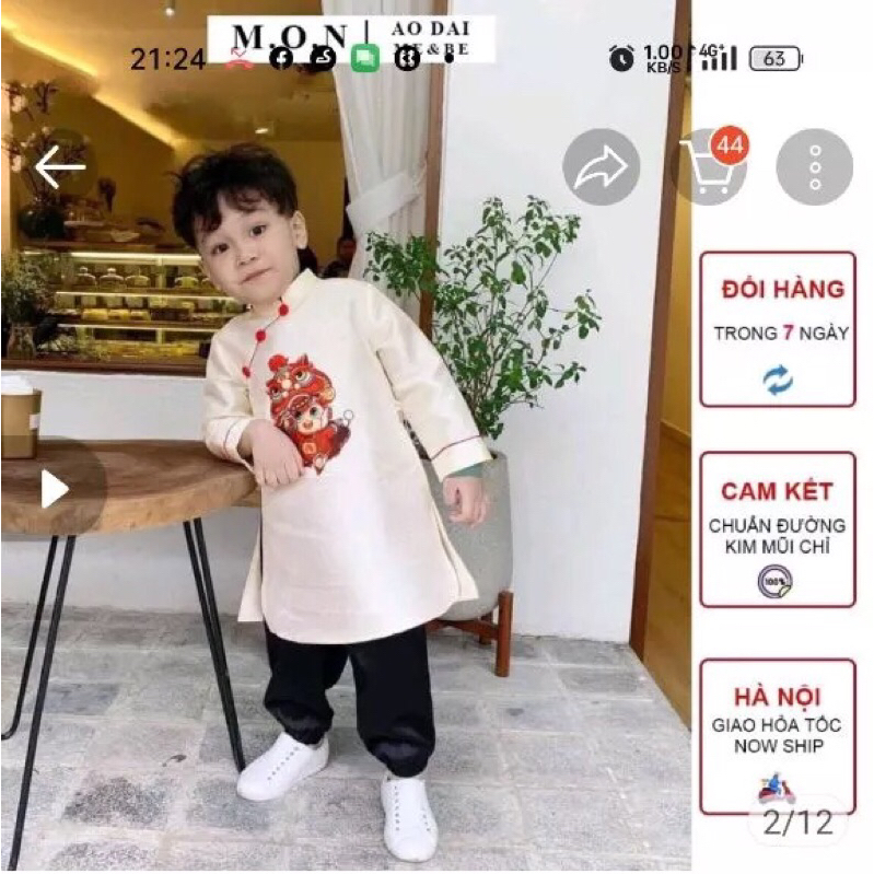 áo dài cho bé nam từ 10tháng đưen 15tuỏi