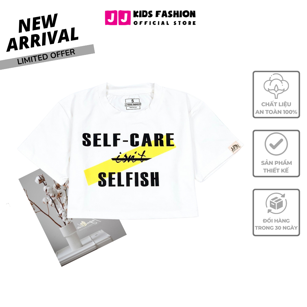 Áo Thun Ngắn Tay Crop top Bé Gái In Hình Năng Động, Cổ Tròn – Quần Áo Trẻ Em | JJ Kids Fashion